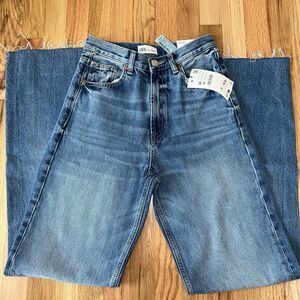 ZARA TRF High Rise Wide Leg Jeans Size 2 – Blue Full Length NWT REF 5575/029/400